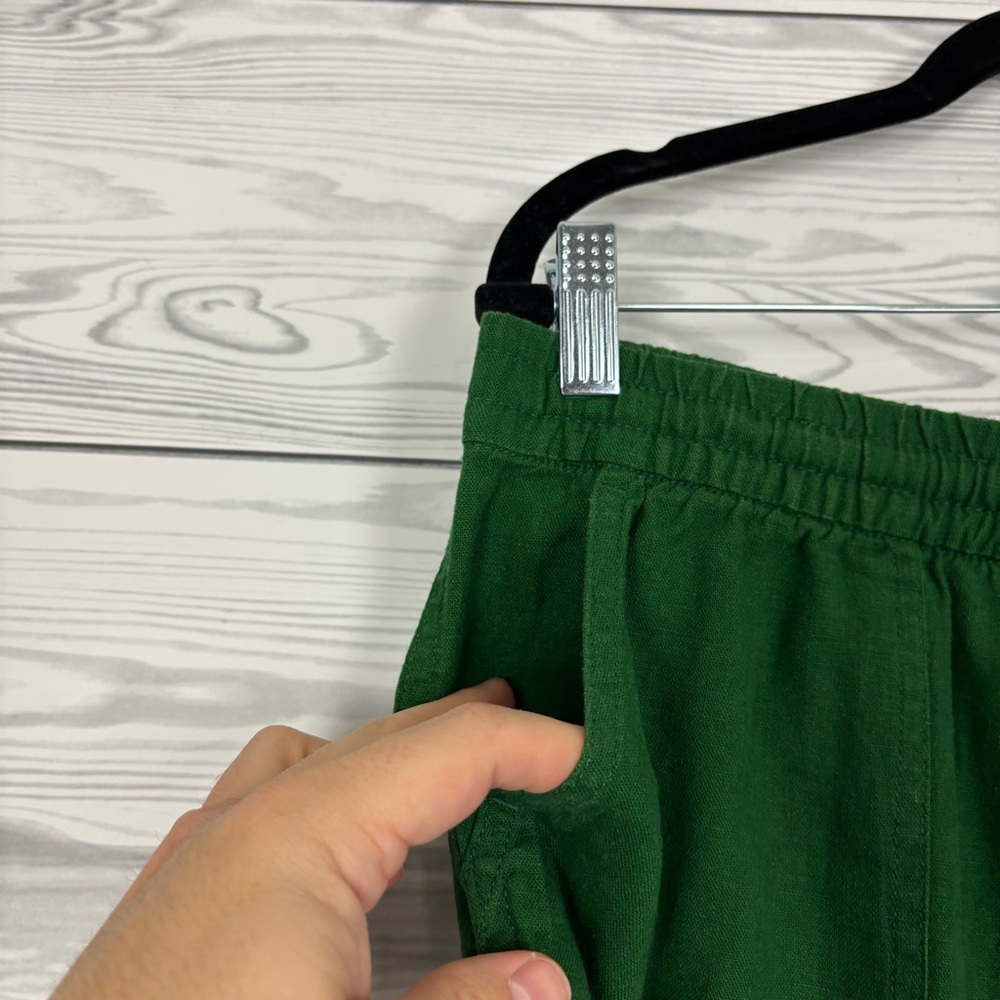 J. Crew Factory Linen Blend Drawstring shorts green size medium - Picture 2 of 6